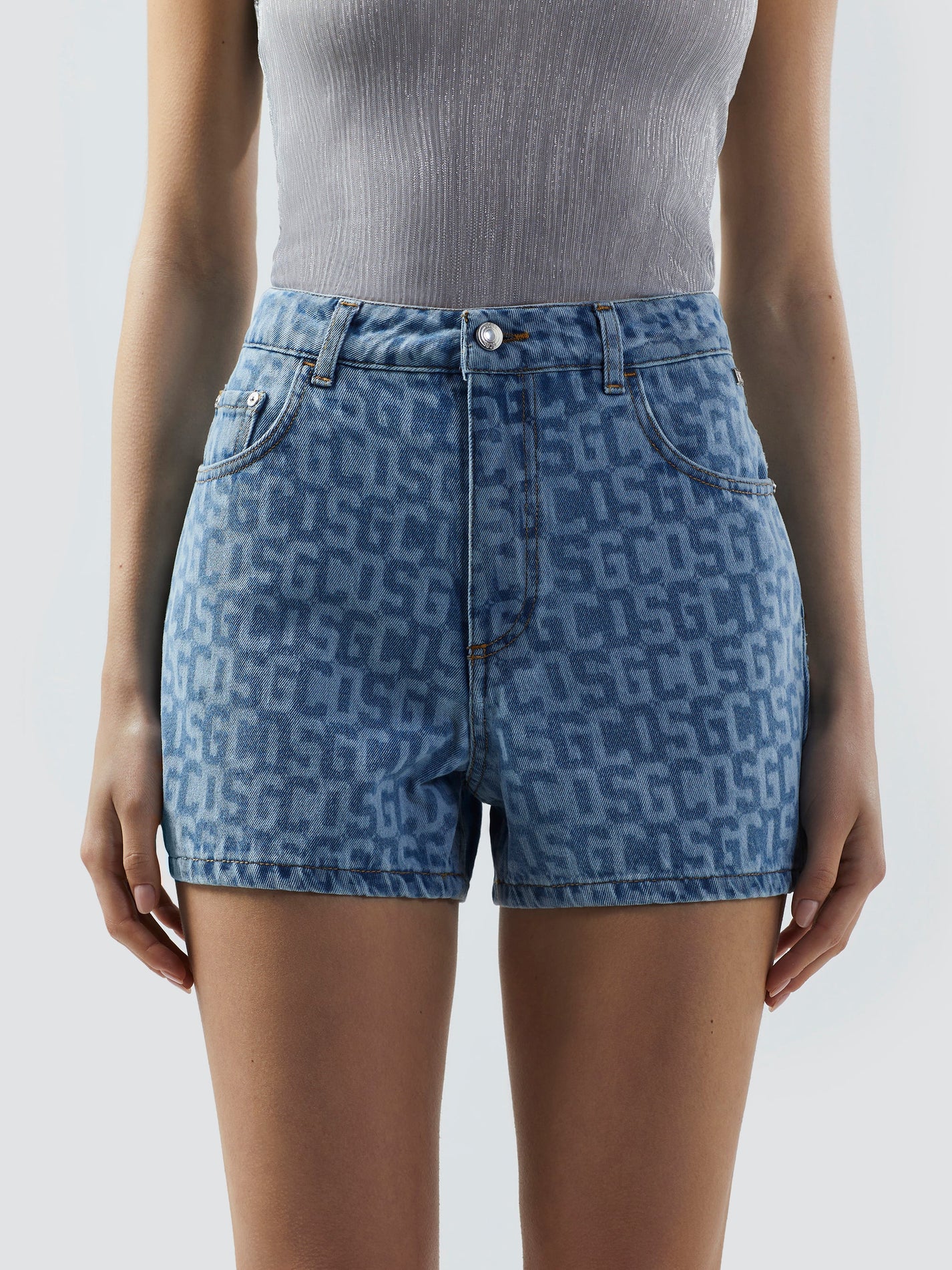 MONOGRAM DENIM SHORTS