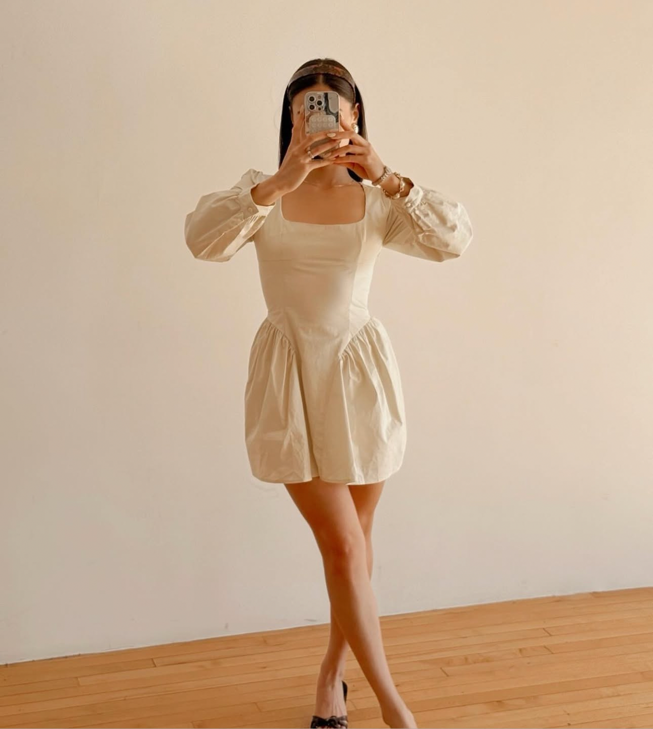 CRÈME BOMBER DRESS