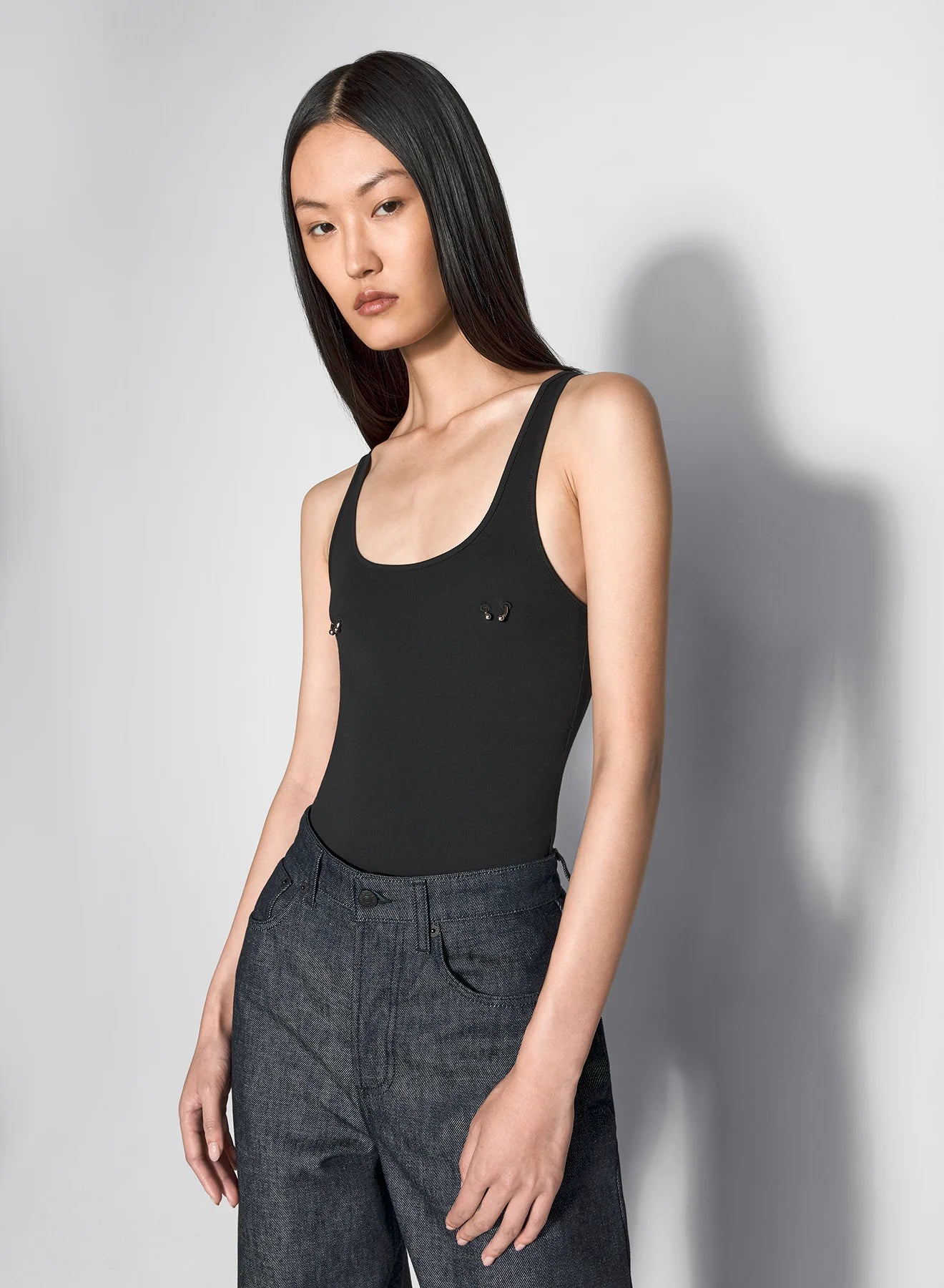 BLACK PIERCED BODYSUIT
