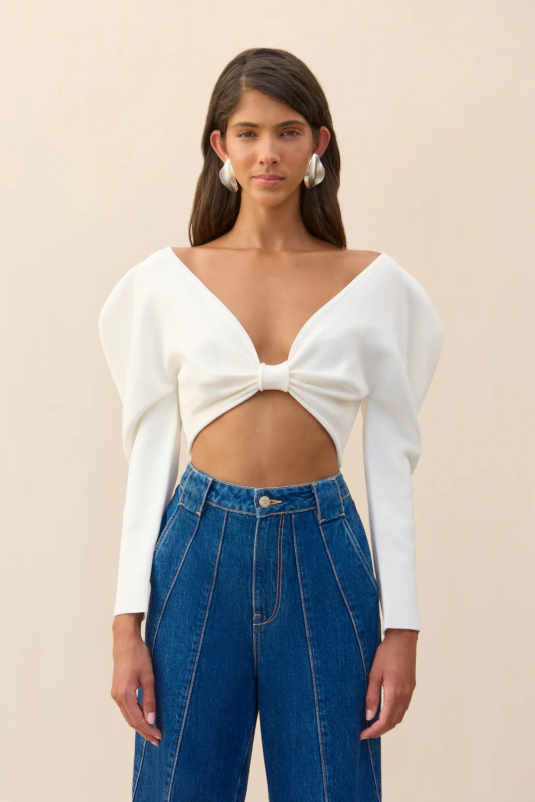 ELLIE KNIT TOP OFF WHITE