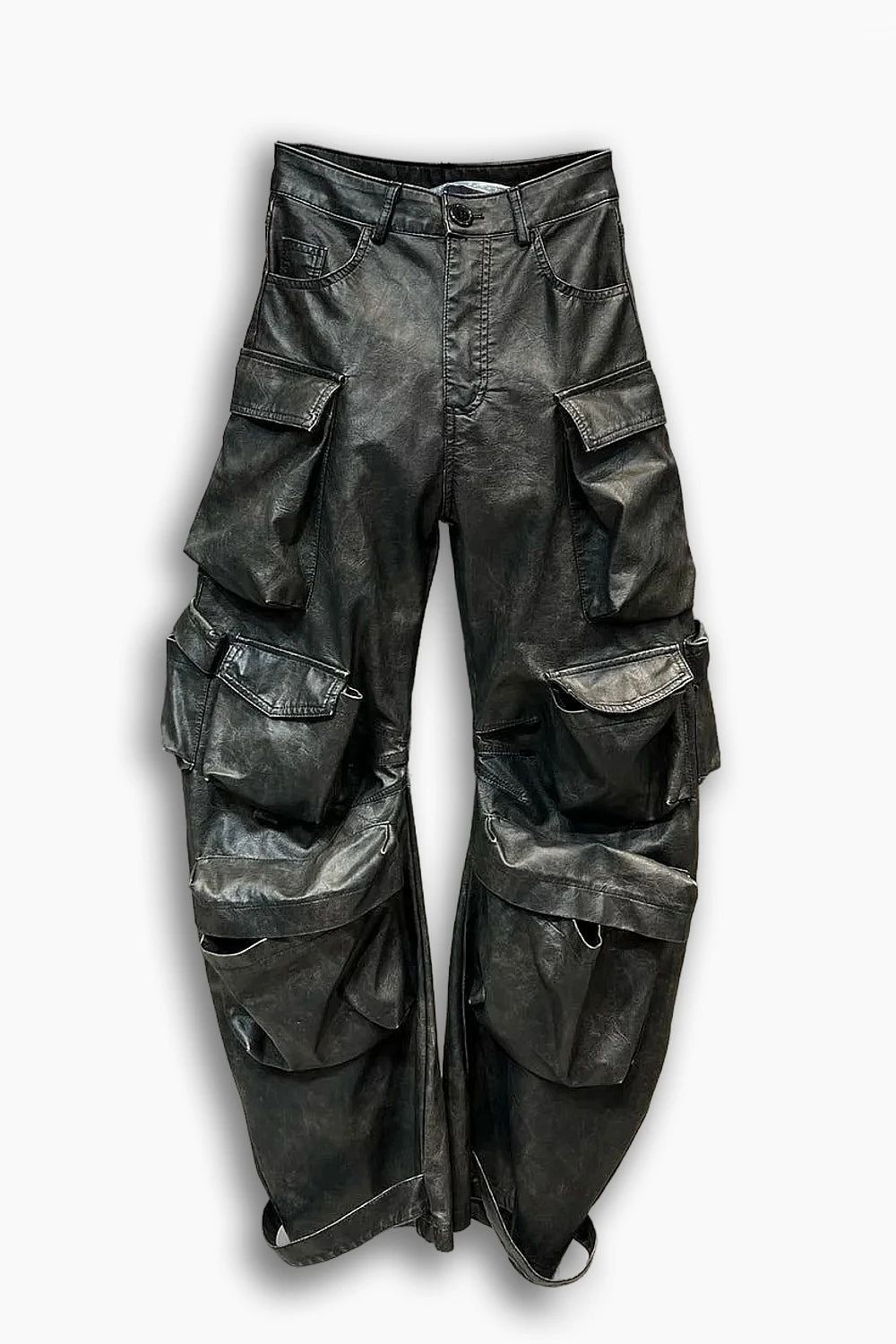 BLACK LEATHER OV PANT