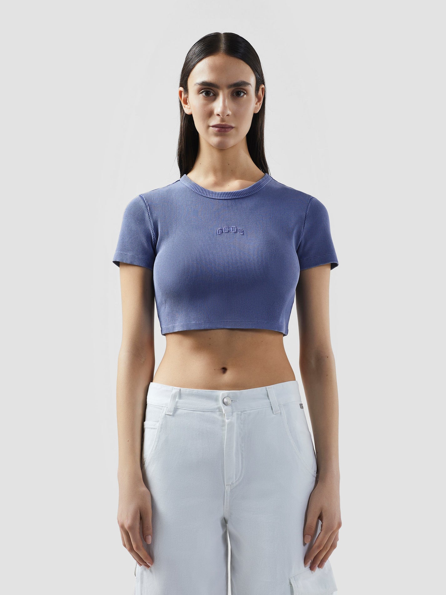 STONE WASHED LOUNGE LOGO CROP T-SHIRT