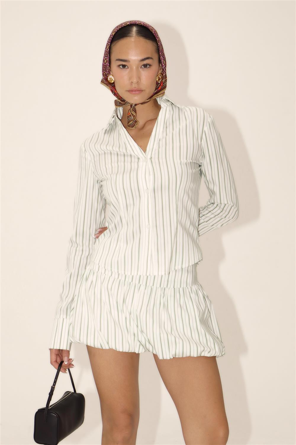 STRIPPED GREEN CAMI