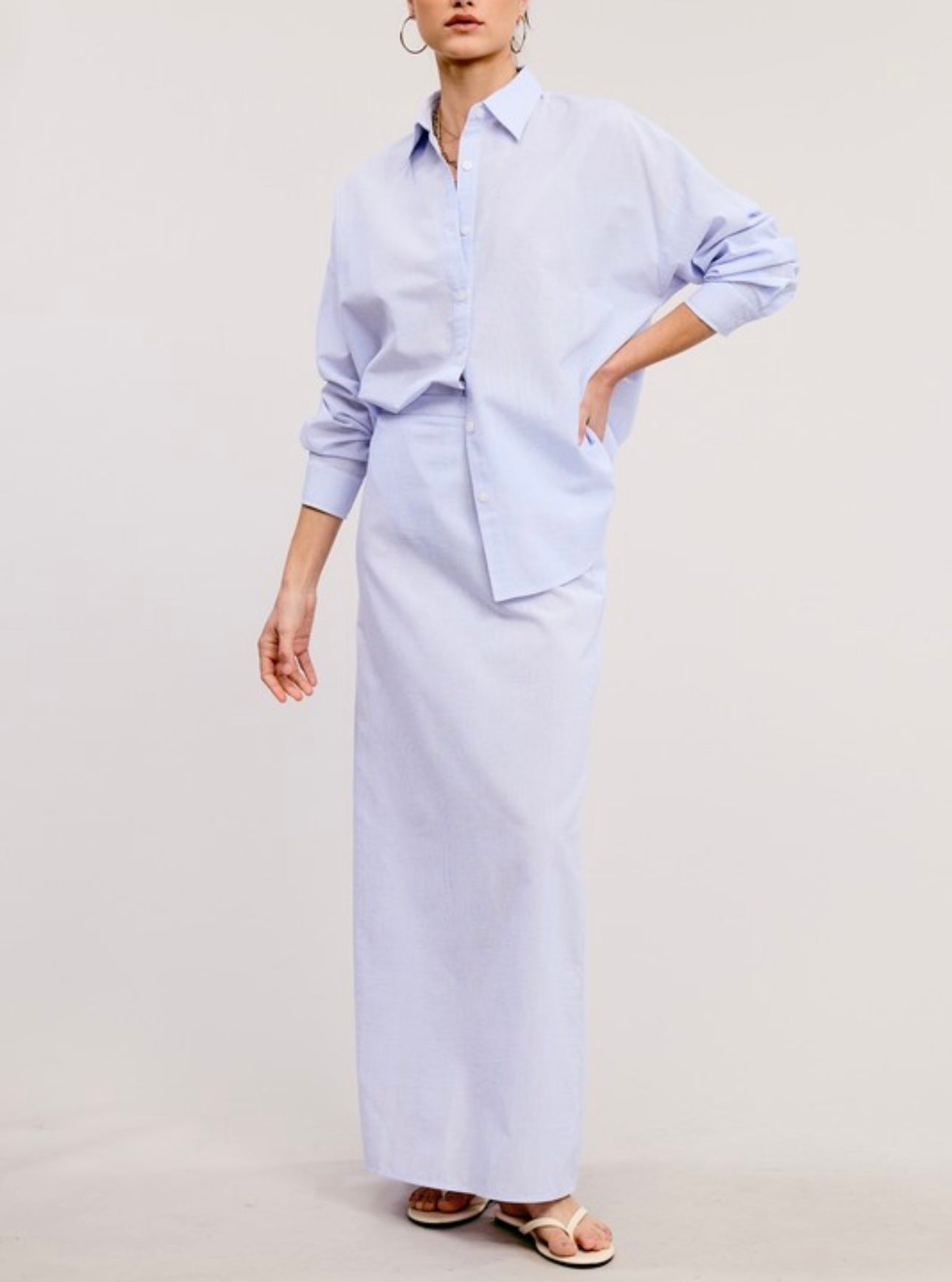 STRIPPED SHIRT/SKIRT SET