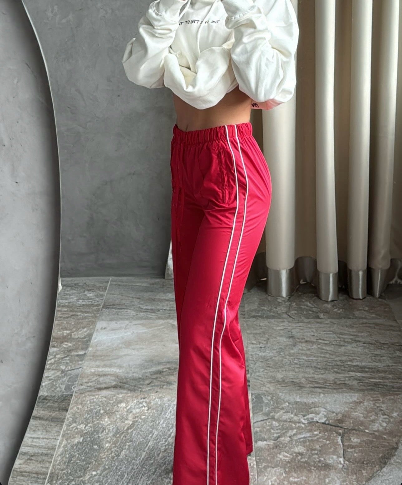 JESS NYLON RED PANT