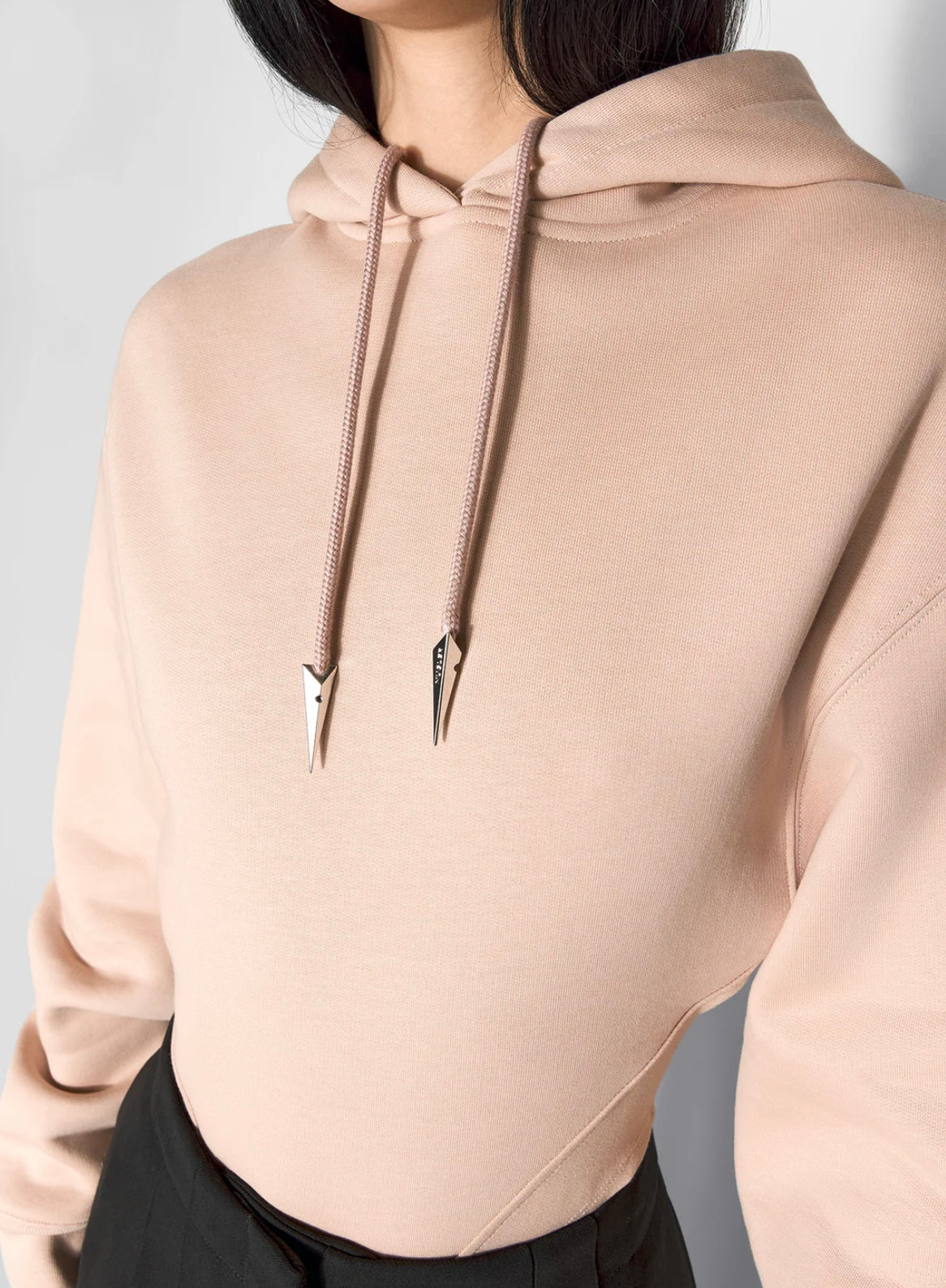 BEIGE FLEECE HOODIE BODYSUIT