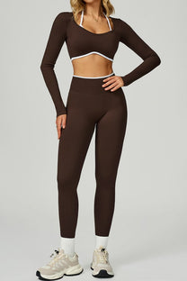 BLAIR LONG SLEEVE BROWN SET