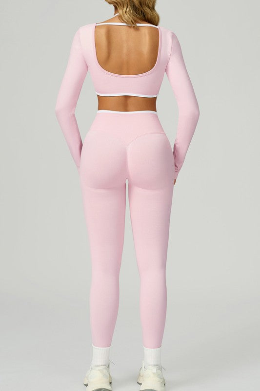 BLAIR LONG SLEEVE PINK SET