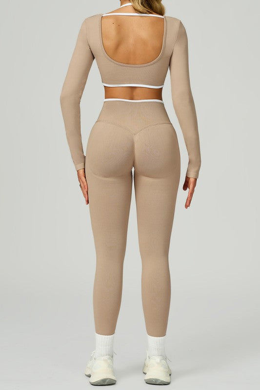 BLAIR LONG SLEEVE KHAKI SET