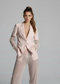 PINK MESH SLEEVES BLAZER
