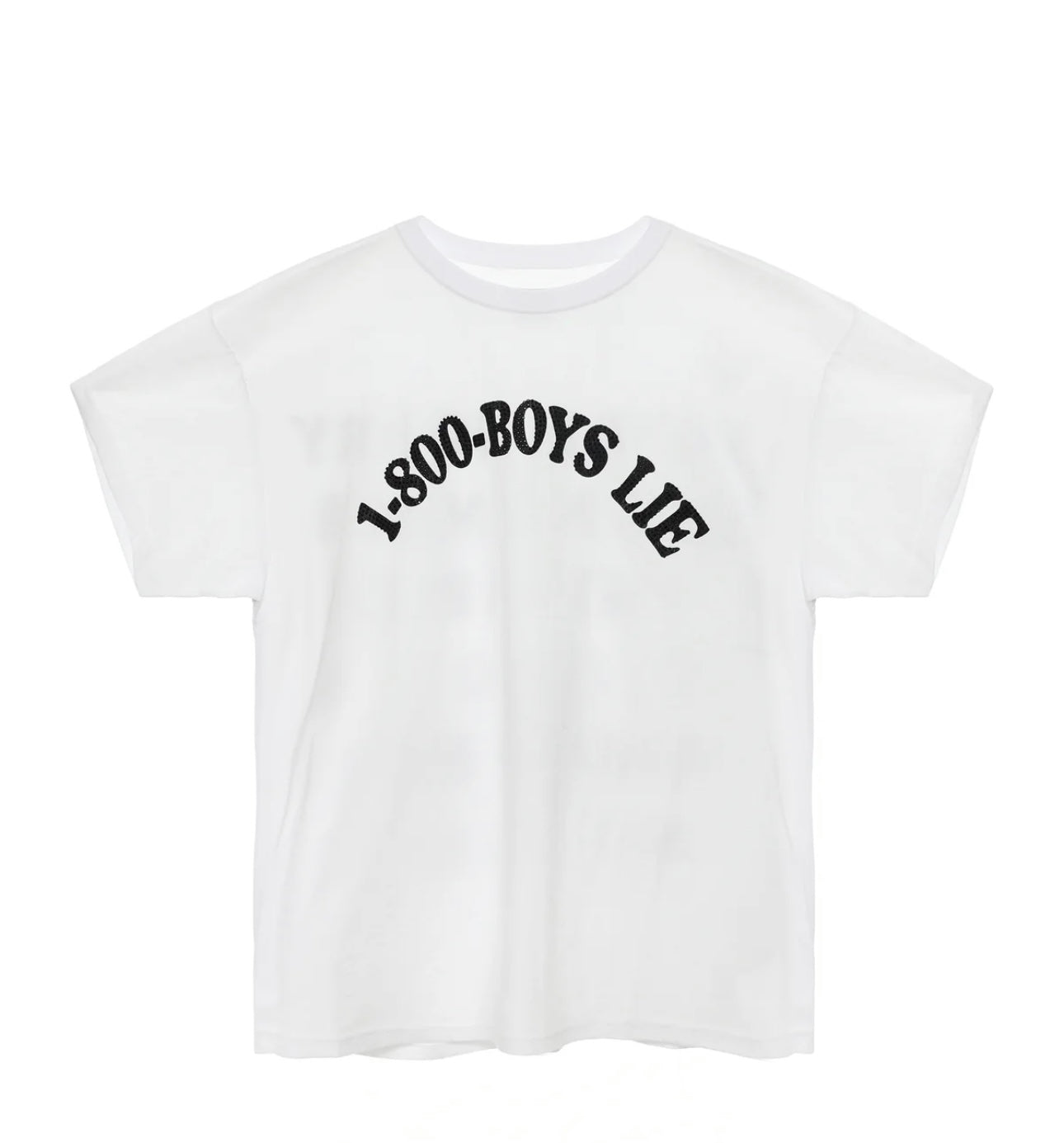WHITE 1-800 REVAMPED BOYFRIEND TEE