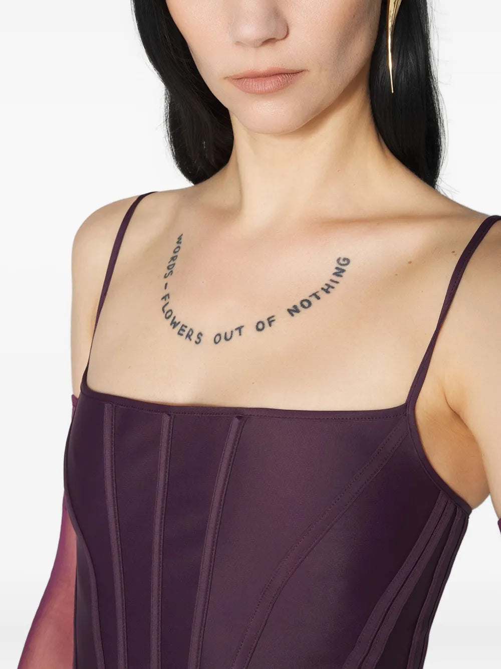 DARK RAISIN CORSETED TANK TOP