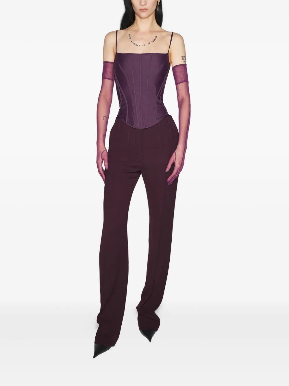 DARK RAISIN CORSETED TANK TOP