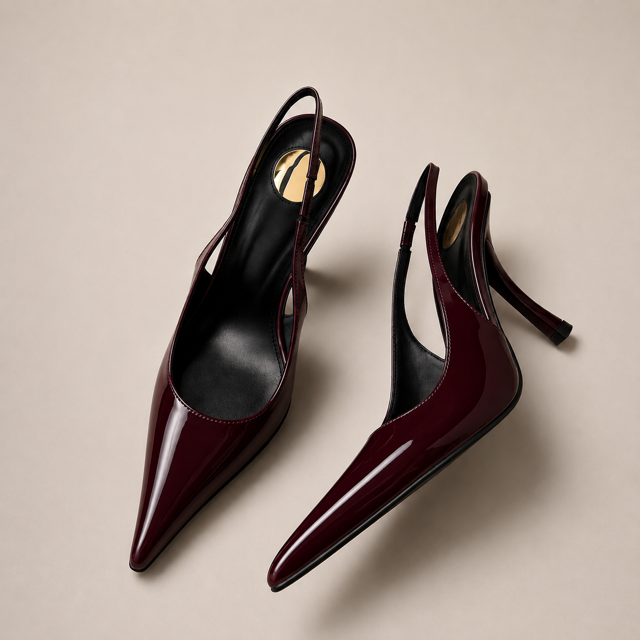 SASHA BURGUNDY POINTED PUMPS