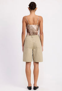 HIGH RISE BEIGE BERMUDA