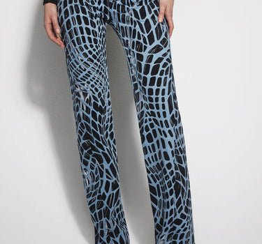 BLACK VELVET PRINT LEG JEANS