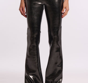 VINYL FLARE PANTS WITH ZIP DETAILS