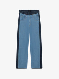 GCDS DENIM LAYERED LOOSE FIT TROUSERS