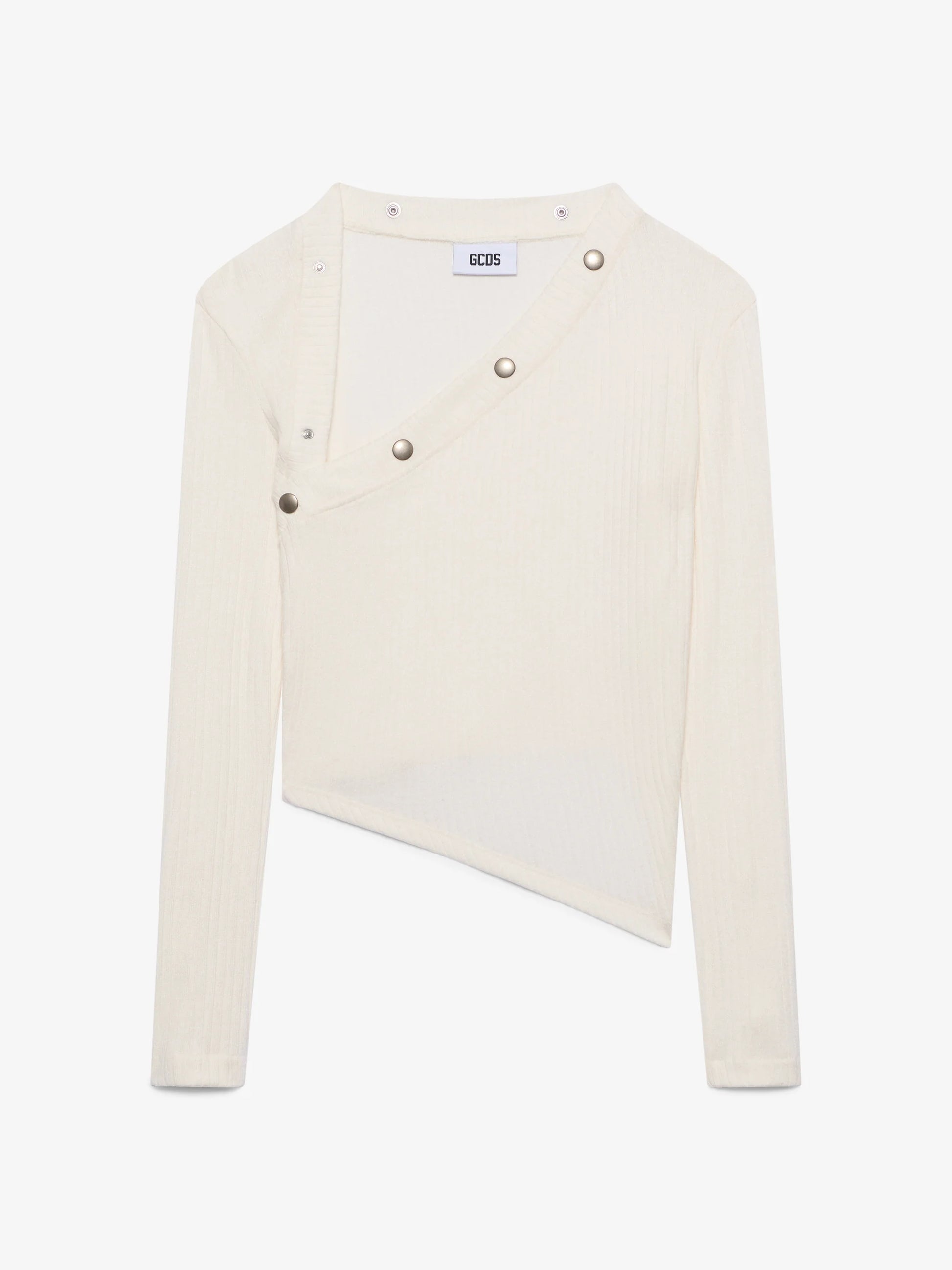 GCDS RIBBED SNAP LONGSLEEVES TOP