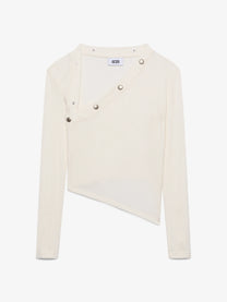 GCDS RIBBED SNAP LONGSLEEVES TOP