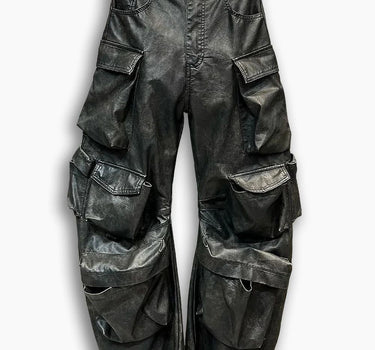 BLACK LEATHER OV PANT