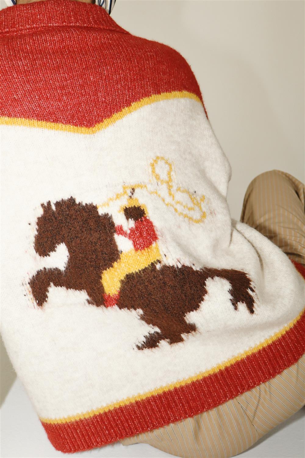 RED HORSE LOOM SWEATER
