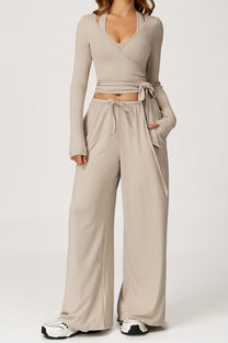 BACKLESS V KHAKI SET