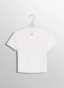 WHITE PIERCED BABY T-SHIRT