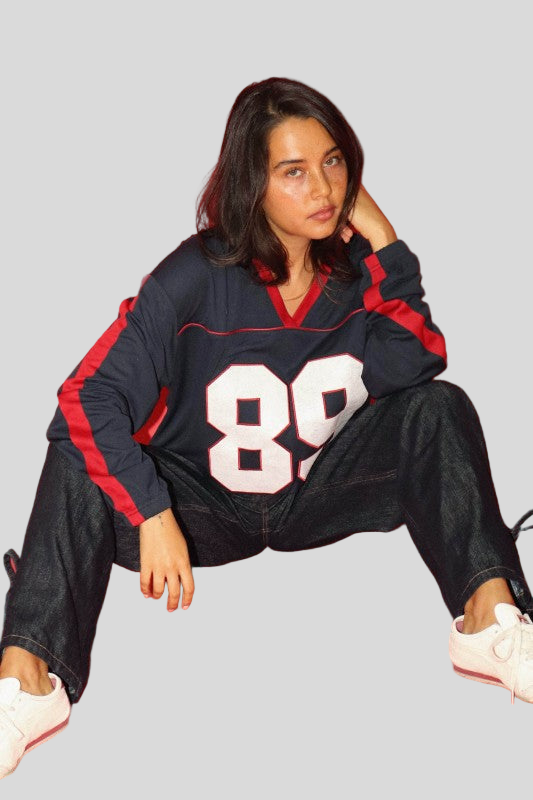 OVERSIZED VARSITY 89 TOP NAVY