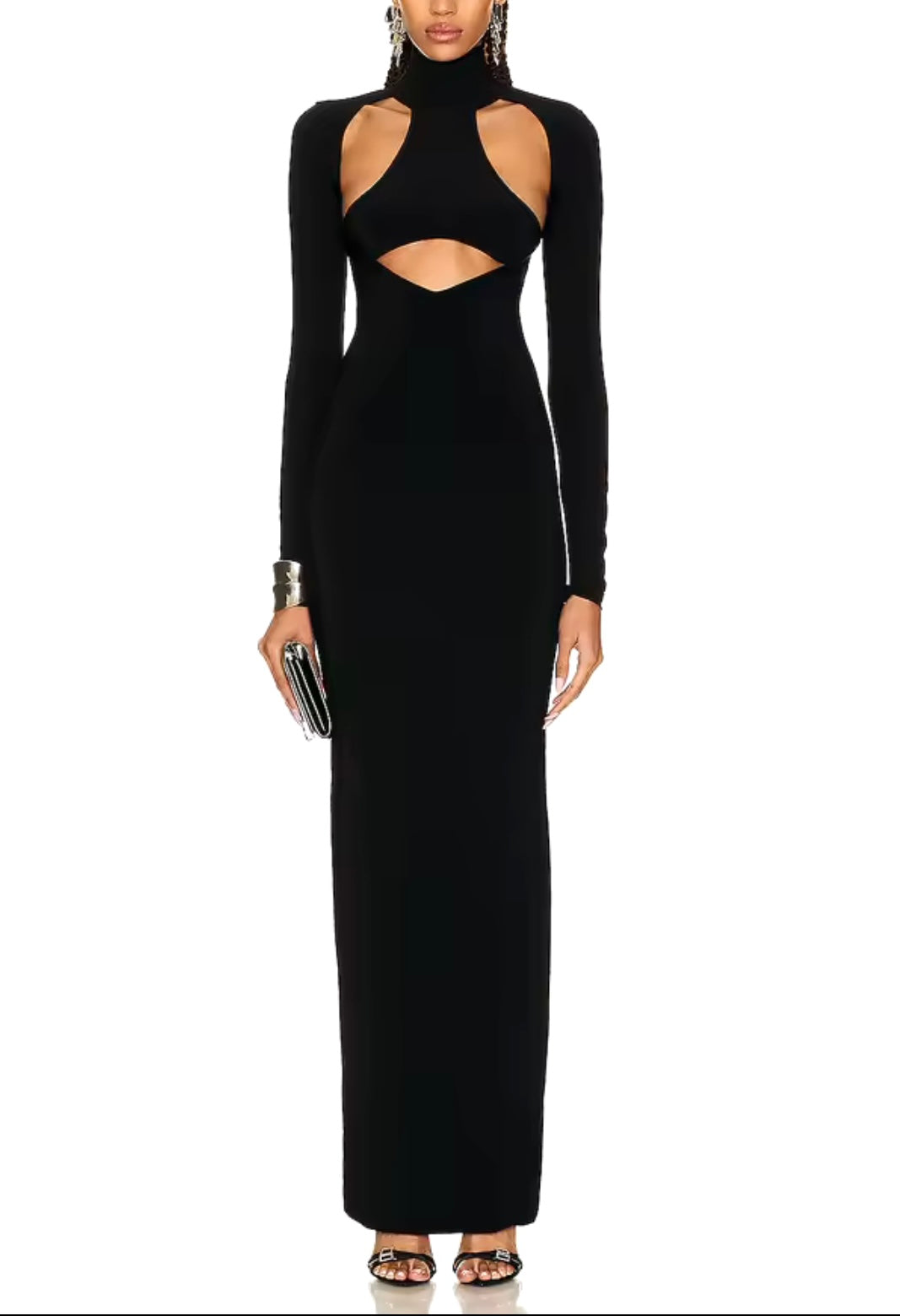 SPLIT CUT BLACK DRESS