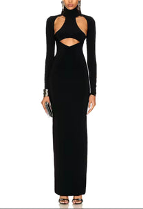 SPLIT CUT BLACK DRESS