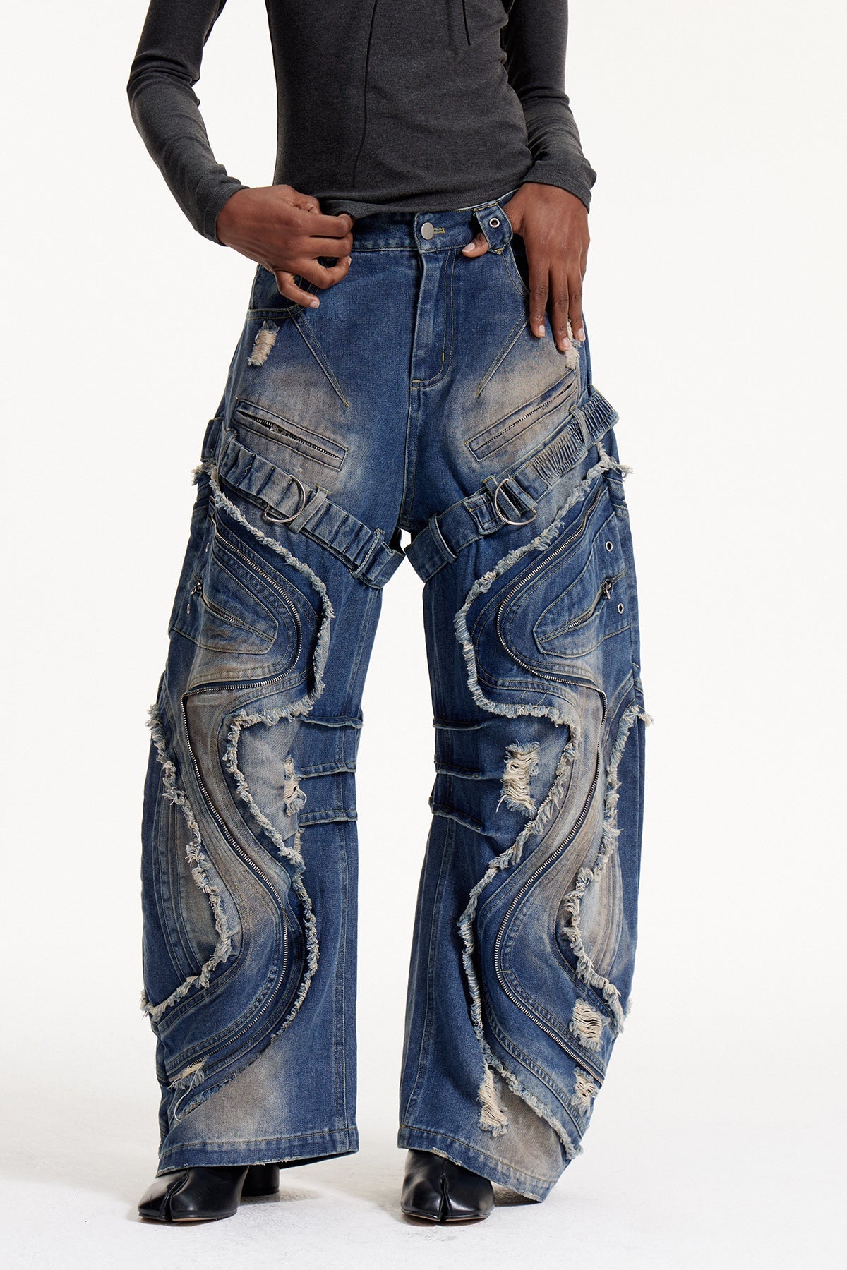 PATCHWORK JEAN CARGO PANT