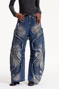 PATCHWORK JEAN CARGO PANT
