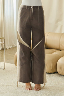 MOCHA CUT EFFECT WIDE PANT