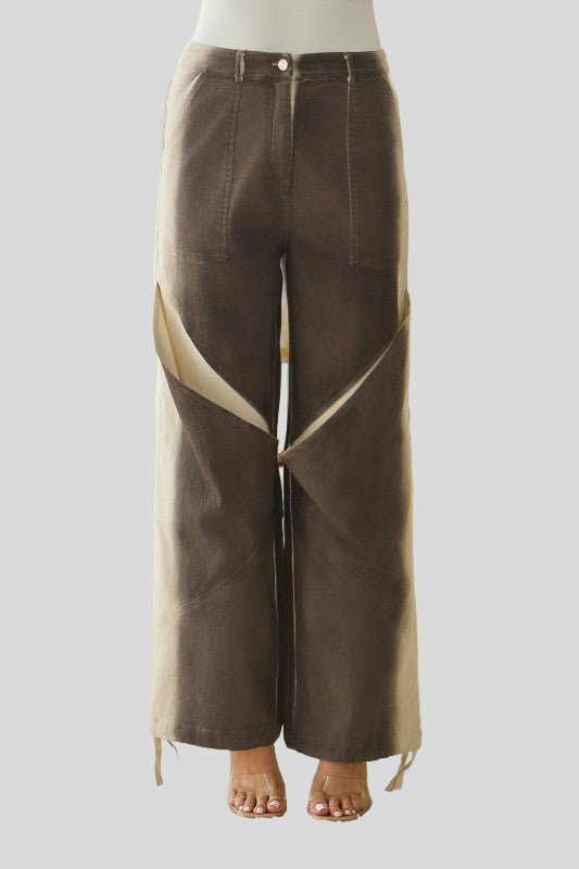 MOCHA CUT EFFECT WIDE PANT