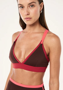 ACTIVATE SPORTS BRA IN MAHOGANY &amp; DIVA PINK