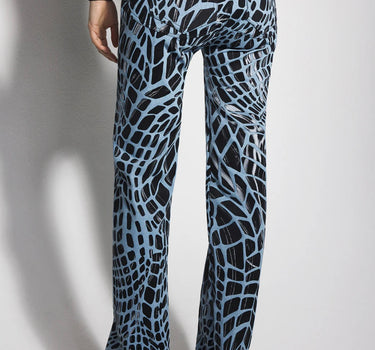 BLACK VELVET PRINT LEG JEANS