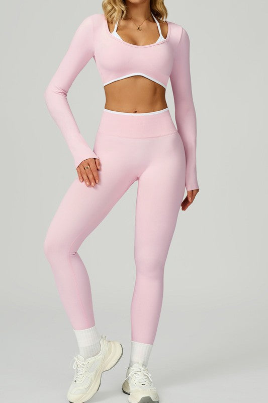 BLAIR LONG SLEEVE PINK SET