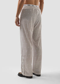 GCDS PINSTRIPE TRACK PANT WITH ALL-OVER LOGO