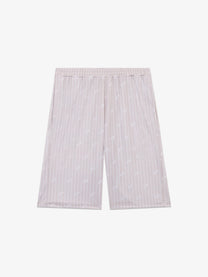 GCDS PINSTRIPE SHORTS WITH ALL-OVER LOGO