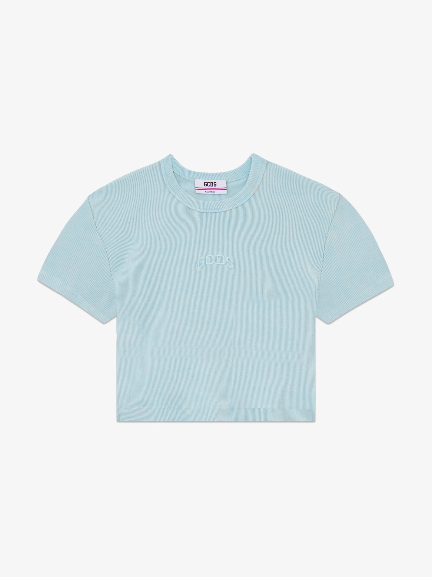 GCDS RIBBED LOGO LOUNGE BLUE MINI TOP