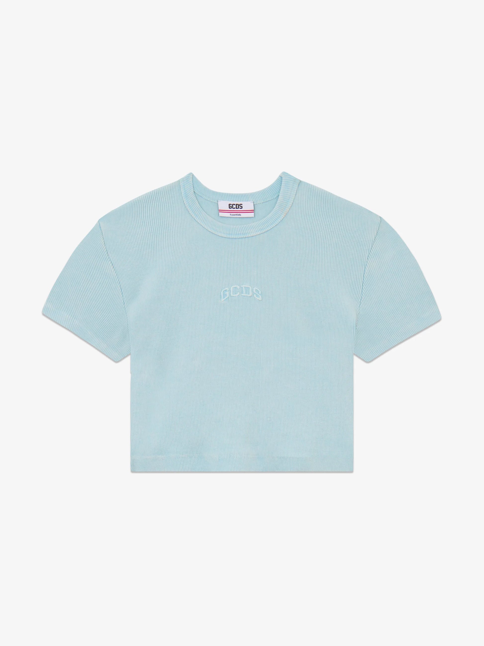GCDS RIBBED LOGO LOUNGE BLUE MINI TOP