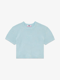 GCDS RIBBED LOGO LOUNGE BLUE MINI TOP