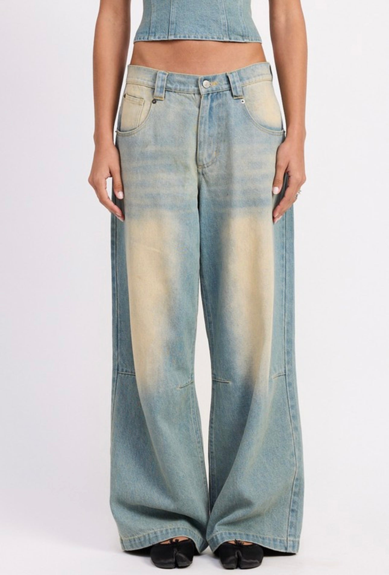 WASHED DESERT DENIM PANTS