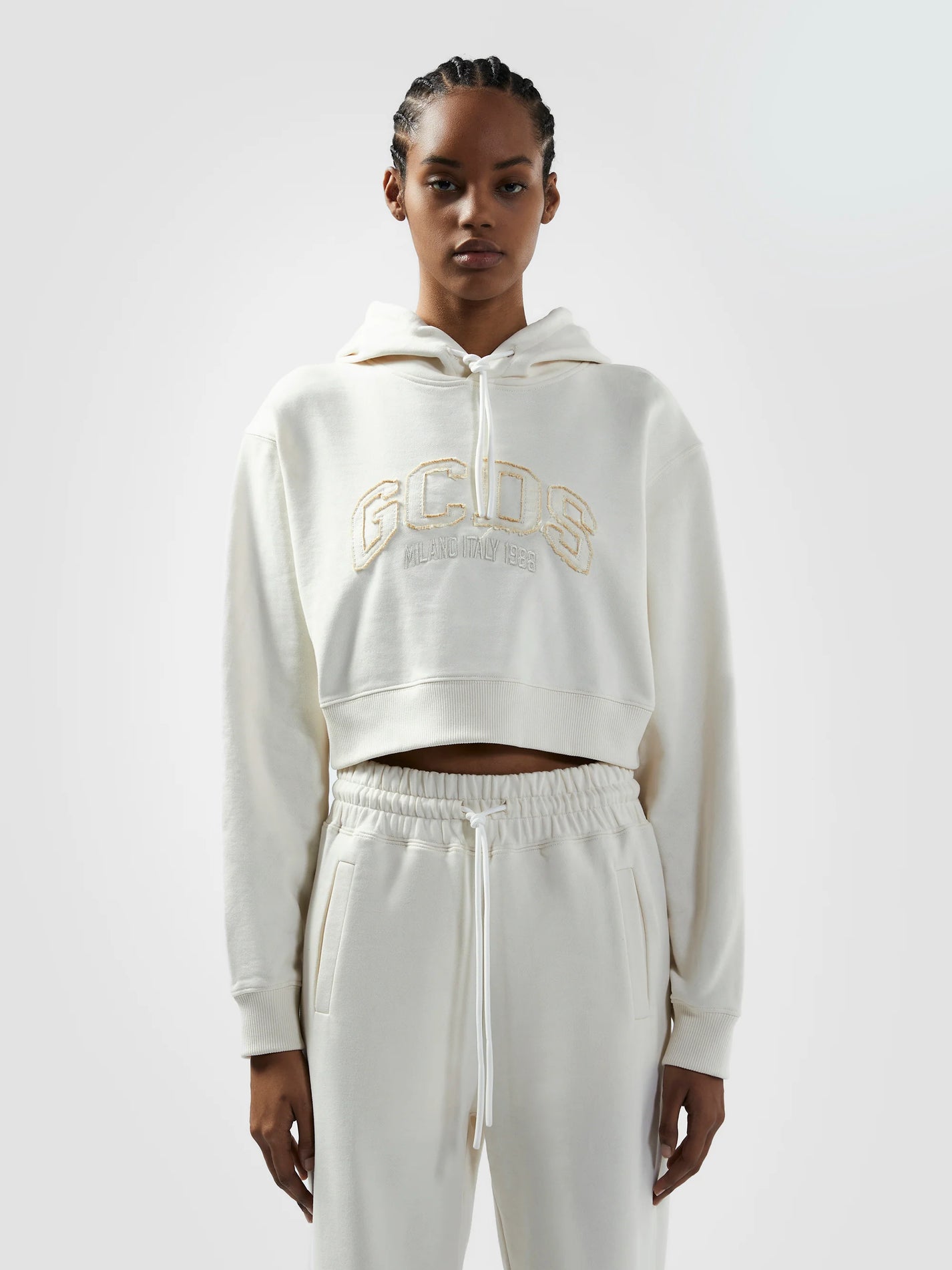 BONE LOUNGE LOGO CROP HOODIE