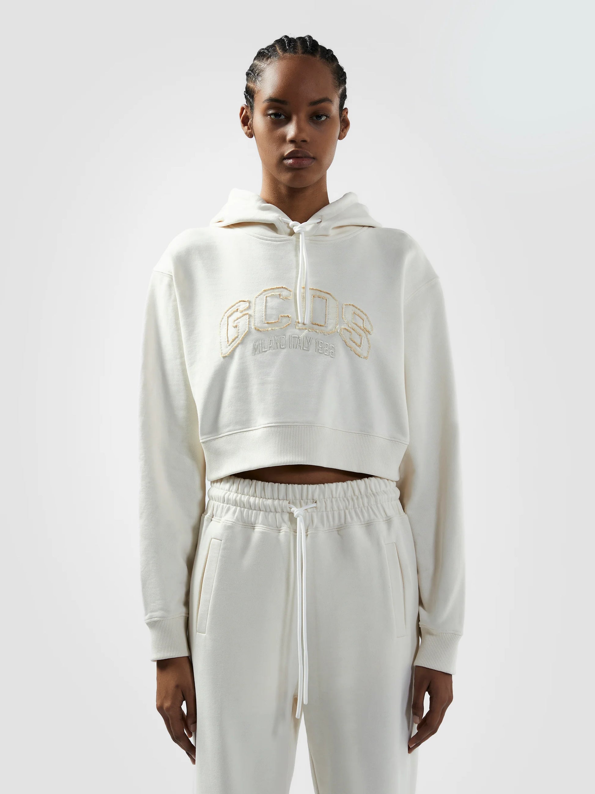BONE LOUNGE LOGO CROP HOODIE