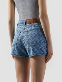 MONOGRAM DENIM SHORTS