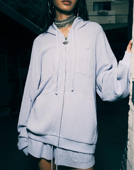 LILAC BABY THERMAL HARLEY ZIP-UP