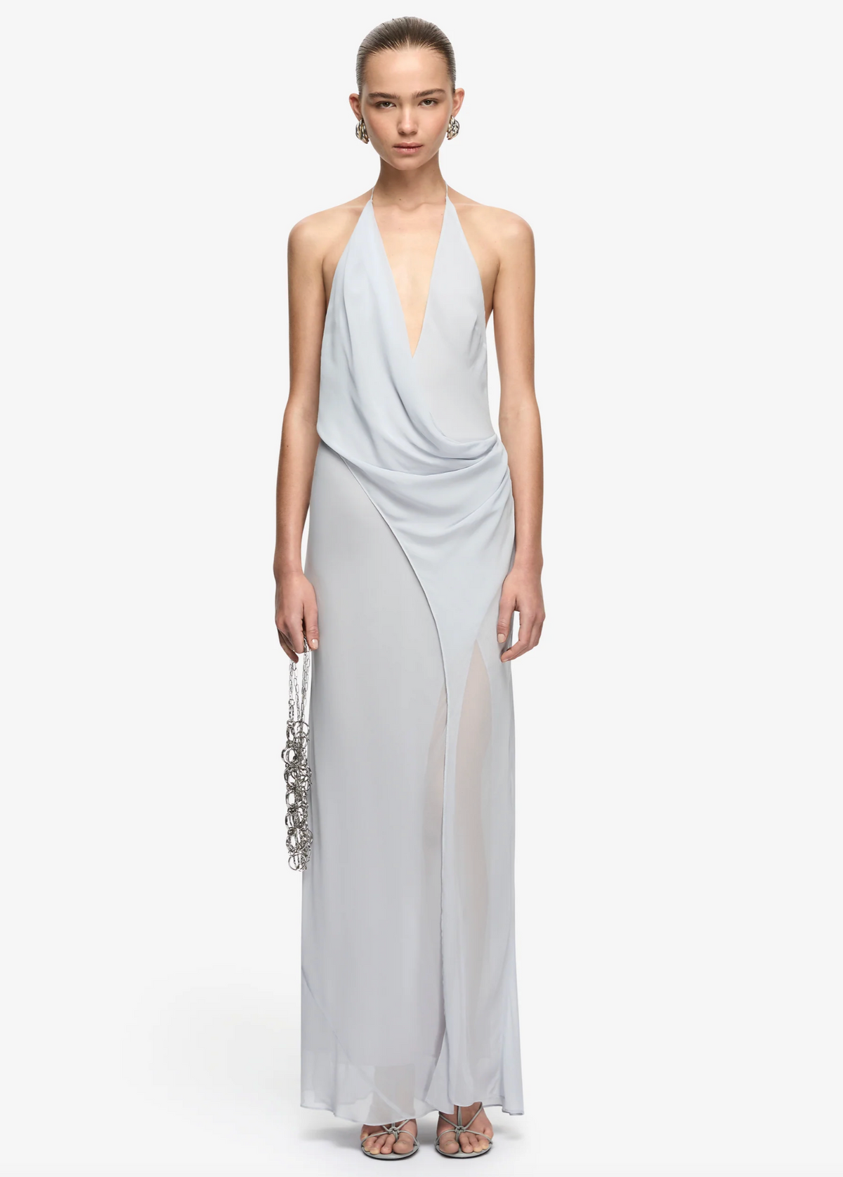 SABRINA DRAPE MAXI DRESS BLUE SMOKE