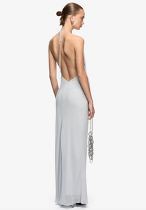 SABRINA DRAPE MAXI DRESS BLUE SMOKE